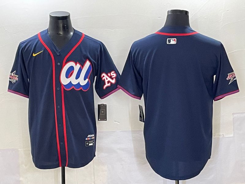 Men 2025 Oakland Athletics Blank Drak Blue All star Nike MLB Jersey style 04->oakland athletics->MLB Jersey